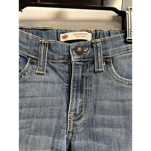 LEVI'S 511 Performance Slim Jeans Medium Wash Blue Stretch Denim Kids Boys 6 - Picture 2 of 10
